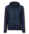 T9113 9113 Tee Jays Ladies Hybrid-Stretch Hooded Jacket Navy/Navy colour image